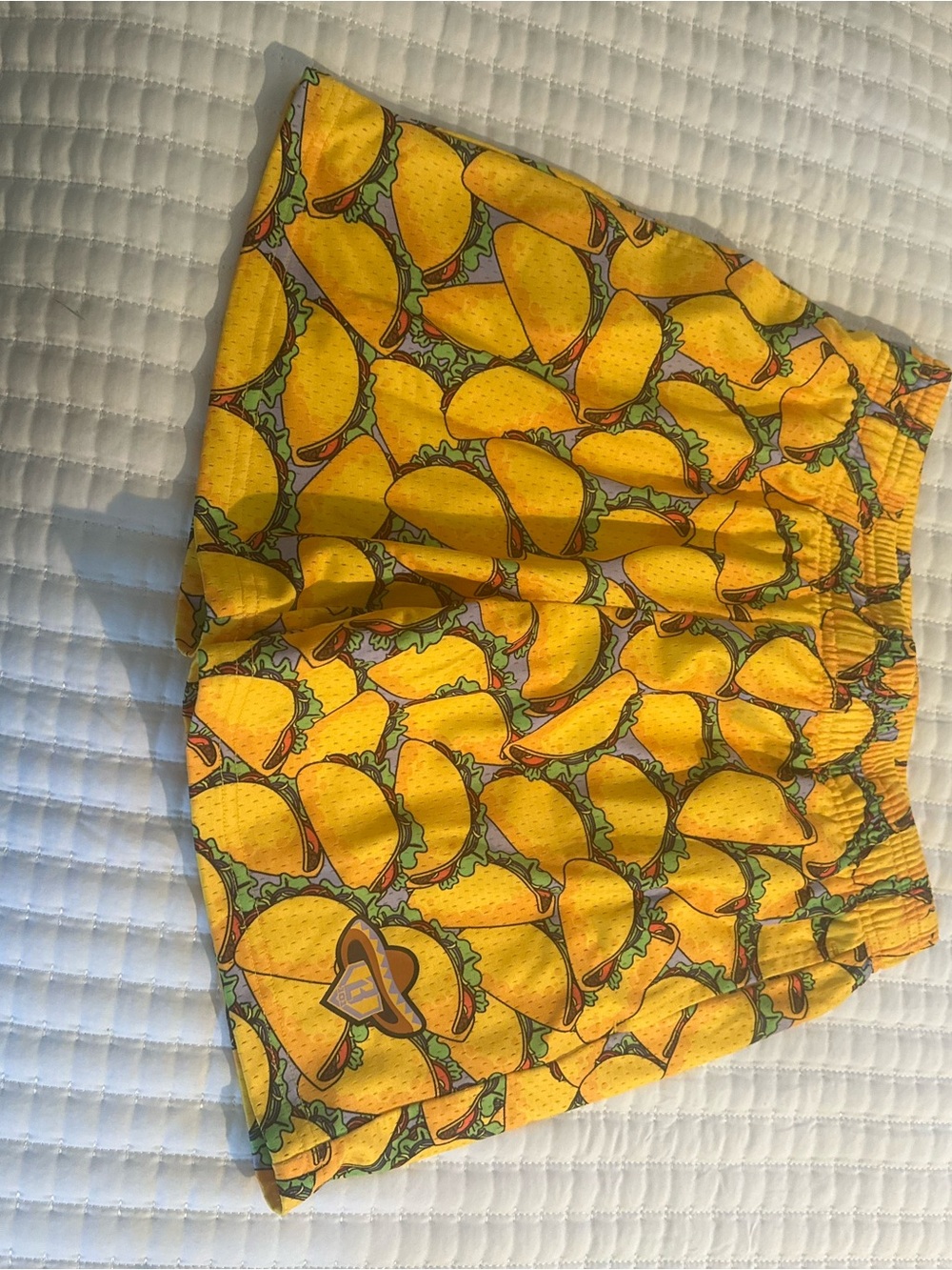 Kids Taco Print Yellow Swim Shorts